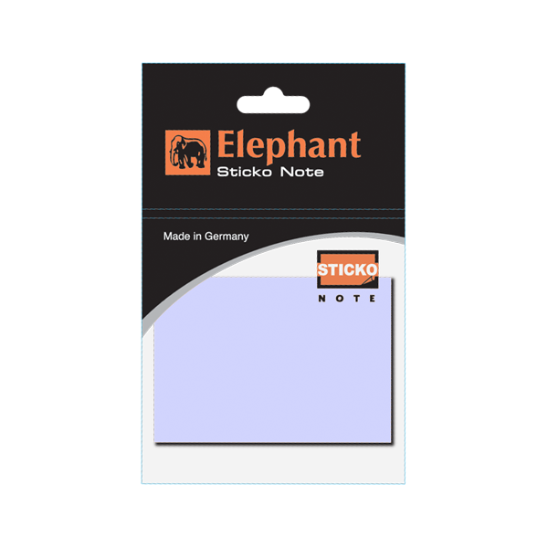 Elephant Sticky  Note STD 2X3 Pastel Violet Color, Self -Stick Notes 100 Sheet/Pad (PACK OF 1),Colors Stickers , Made in Germany