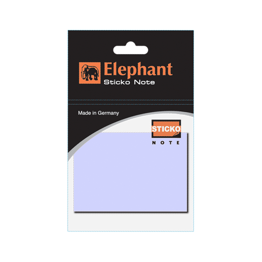 Elephant Sticky Note STD 3X3 Pastel Violet Color, Self -Stick Notes 100 Sheet/Pad (PACK OF 1),Colors Stickers , Made in Germany
