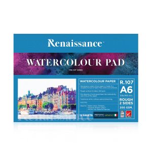 Renaissance Fabriano Watercolor Pad R107 A-6 SIZE: 105x148 mm (15 Sheets, Pack of 1)