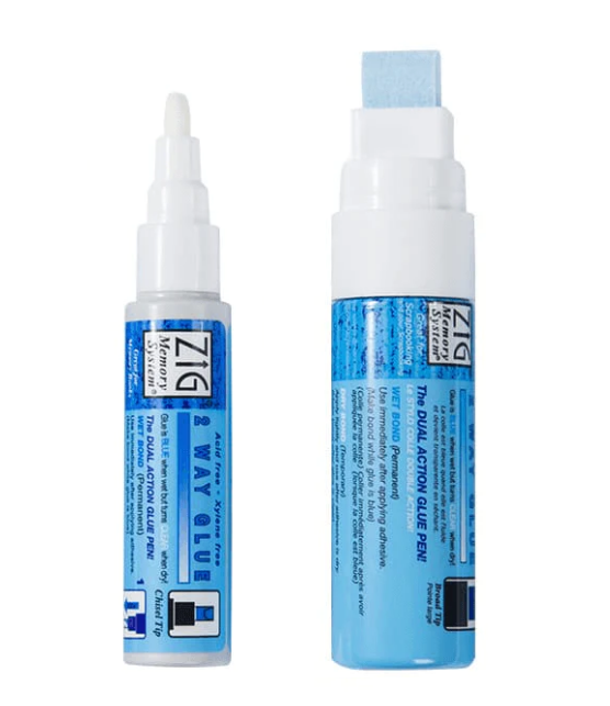 ZIG MEMORY SYSTEM 2 WAY GLUE Squeeze & Roll 2 Pen Set TIP SIZE:4,15 mm TIP are available