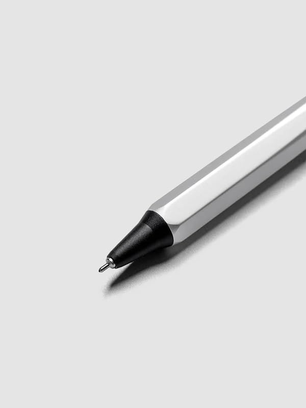 OHTO GS02 Silver Matte Roller Gel Pen – Metal Design Aluminum Barrel | 0.5mm Fine Tip with Black Ink, Quick-Dry Ceramic Roller Ink | Refillable Pen for Office, Journaling, Writing | Made in Japan