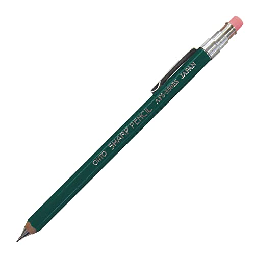 OHTO Mechanical Wooden mini sharp pencil with eraser and clip Lead: 0.5mm (APS-350-Green) Color Body Recommended Uses For Product Drawing Sketching Graphic Outlining Writing & Much More Made in Japan