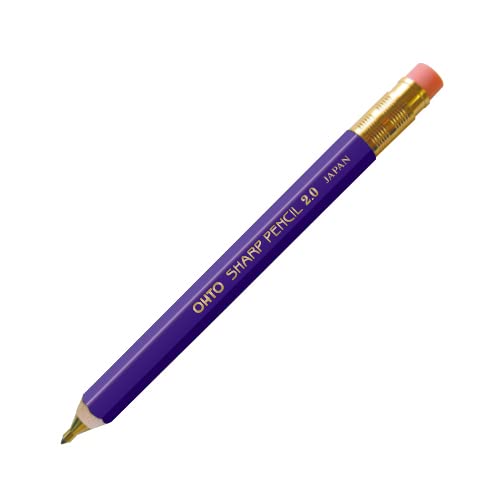 OHTO Mechanical Pencil Wood Sharp with Eraser 2.0, 2.0mm, (APS-680E) Made in Japan (Blue)