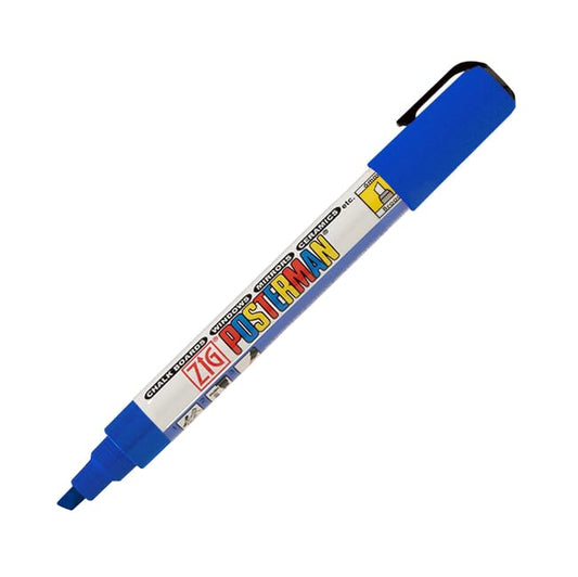 Zig Posterman Waterproof Chalk Marker PMA-50/030/BLUE 6mm Chisel Tip Made In Japan