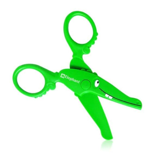 Elephant Croco Cute Animal Safety Scissor for Kids – Child-Friendly Paper Cutting Scissors with Rounded Safe Blades, Lightweight Plastic Body, Easy Grip Handles, Ideal for School, Craft.
