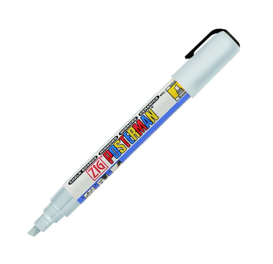 Gently Used [Zig Posterman Waterproof Chalk Marker (PMA-50/102/SILVER) 6mm Chisel ] – Value Deal , Fully Functional , Tested & Working .