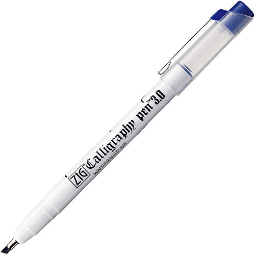 ZIG KURETAKE CALLIGRAPHY PEN [PC-300] 3.0 Oblique Tip (PACK OF 2) BLUE Color.