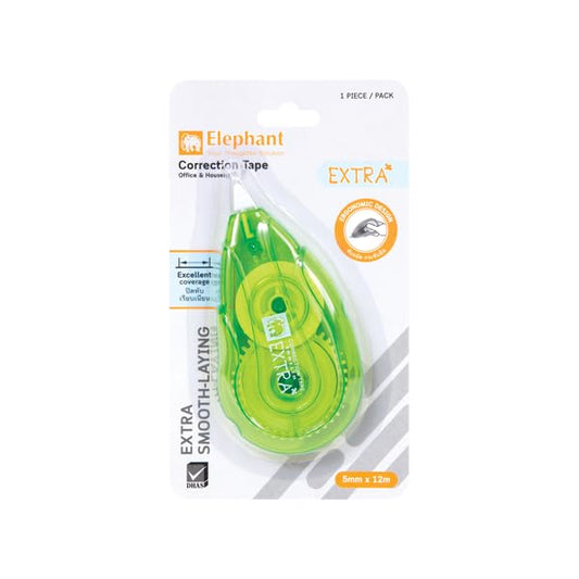 Elephant Correction TAPE EXTRA 5 mm SIZE (PACK OF 1,GREEN COLOR) works best for students,Professional Artist.