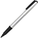 OHTO CR01 Ceramic Rollerball Pen, 0.7mm, Thick Aluminum Barrel with Brass Components, Matte Silver, Water-Based Blue Ink