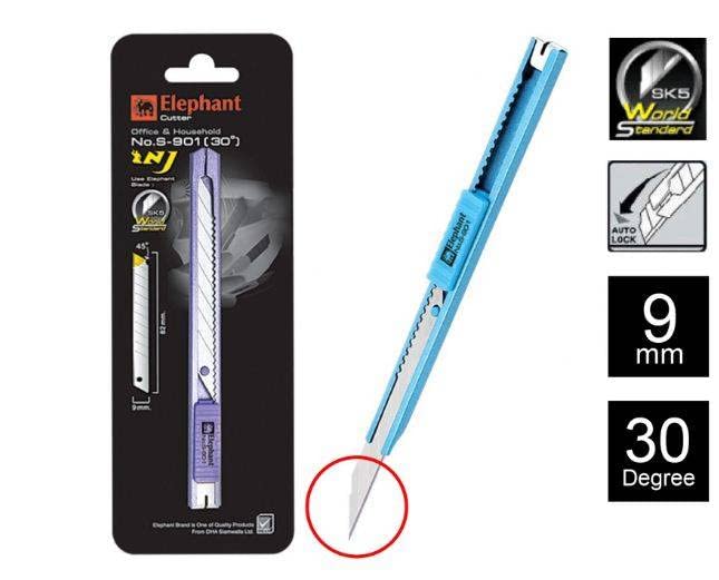 Elephant Premium Brand Cutter NO.S-901 Stainless Steel Blade Cutter, use in office & household and much more.AP-Certified Made in Thailand