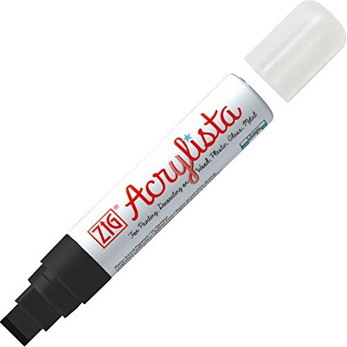 Gently Used [Zig ACRYLISTA MARKER CHISEL BLACK PAC-120 010 ] – Value Deal , Fully Functional , Tested & Working .