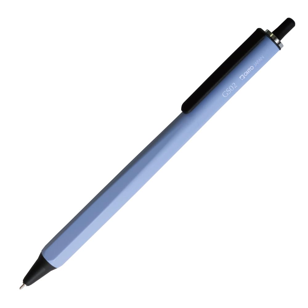 OHTO GS02 Dusty Blue Roller Gel Pen – Metal Design Aluminum Barrel | 0.5mm Fine Tip with Black Ink, Quick-Dry Ceramic Roller Ink | Refillable Pen for Office, Journaling, Writing | Made in Japan