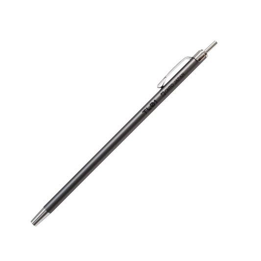 OHTO TL01 0.5mm Needle Point Ballpoint Pen, Grey Aluminum Body | Pocket-Size Ultra Compact Metal Pen, Refillable Soft Black Ink for Notes, Signtaure & Everyday Carry | Made in Japan