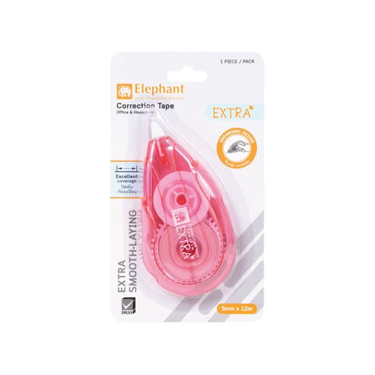 Elephant Correction TAPE EXTRA 5 mm SIZE (PACK OF 1,RED COLOR) works best for students,Professional Artist
