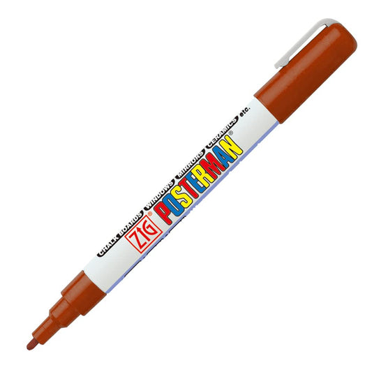 Gently Used [Zig Posterman Fine Paint Markers/Pens,Brown Color waterbased Waterproof Paint Marker Never Fade Quick Dry and Permanent Works on Rocks Painting Wood Fabric ] – Value Deal , Fully Functional , Tested & Working .