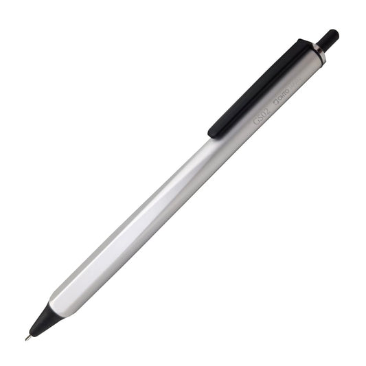 OHTO GS02 Silver Matte Roller Gel Pen – Metal Design Aluminum Barrel | 0.5mm Fine Tip with Black Ink, Quick-Dry Ceramic Roller Ink | Refillable Pen for Office, Journaling, Writing | Made in Japan