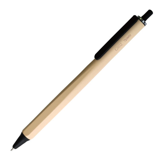 OHTO GS02 Light Amber Roller Gel Pen – Metal Design Aluminum Barrel | 0.5mm Fine Tip with Black Ink, Quick-Dry Ceramic Roller Ink | Refillable Pen for Office, Journaling, Writing | Made in Japan