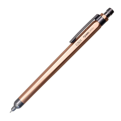 OHTO GS01 Premium Aluminum Gel Pen 0.5mm Needle Tip Black Ink, Quick Dry Smooth Writing Pen, Metal Body with Brass Clip, Executive Office Pen for Journaling, Notes & Everyday Writing, Gold