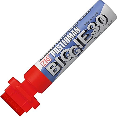 Gently Used [Zig Posterman Biggie Red 30mm Extra Wide Chisel Tip Marker] – Value Deal , Fully Functional , Tested & Working .