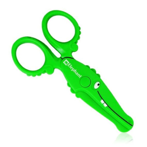Elephant Croco Cute Animal Safety Scissor for Kids – Child-Friendly Paper Cutting Scissors with Rounded Safe Blades, Lightweight Plastic Body, Easy Grip Handles, Ideal for School, Craft.