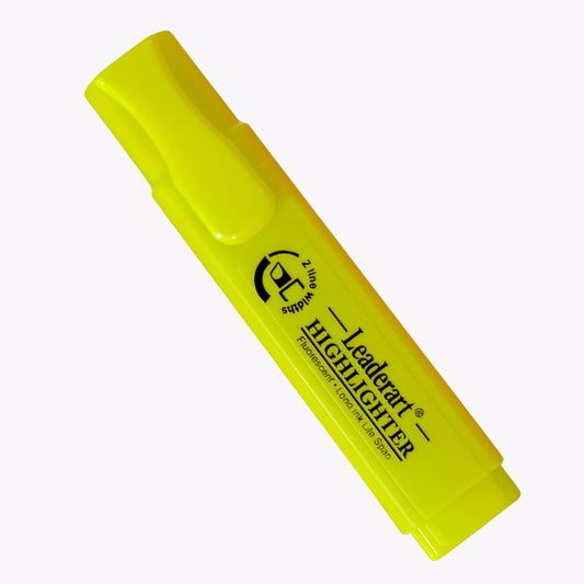 Leaderart Classic Highlighters ELITE – Yellow Color Set of 10 Pcs for Students, Office Work, Journaling & Note-Taking, Ultra-Soft Chisel Tip, Made in Malaysia