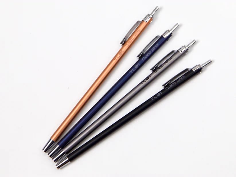 OHTO TL01 0.5mm Needle Point Ballpoint Pen, Navy Aluminum Body | Pocket-Size Ultra Compact Metal Pen, Refillable Soft Black Ink for Notes, Signtaure & Everyday Carry | Made in Japan
