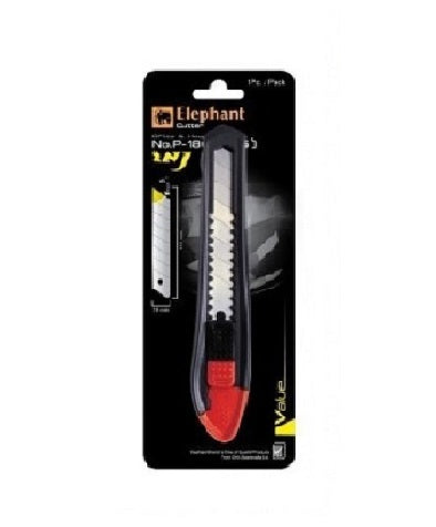 Elephant Brand Cutter NO.P-1801A RED COLOR (PACK OF 1) Stainless Steel Blad Cutter with Plastic Grip Hand-held Paper Cutter use in office & household and much more.