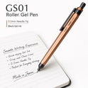 OHTO GS01 Premium Aluminum Gel Pen 0.5mm Needle Tip Black Ink, Quick Dry Smooth Writing Pen, Metal Body with Brass Clip, Executive Office Pen for Journaling, Notes & Everyday Writing, Red
