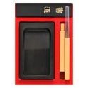 Zig Kuretake One Stroke Japanese Calligraphy Set – Brush, Ink Stick & Inkstone Small Box Kit for Shodo Writing and Art Ichimatsu Cherry Blossom/peach. Made in Japan