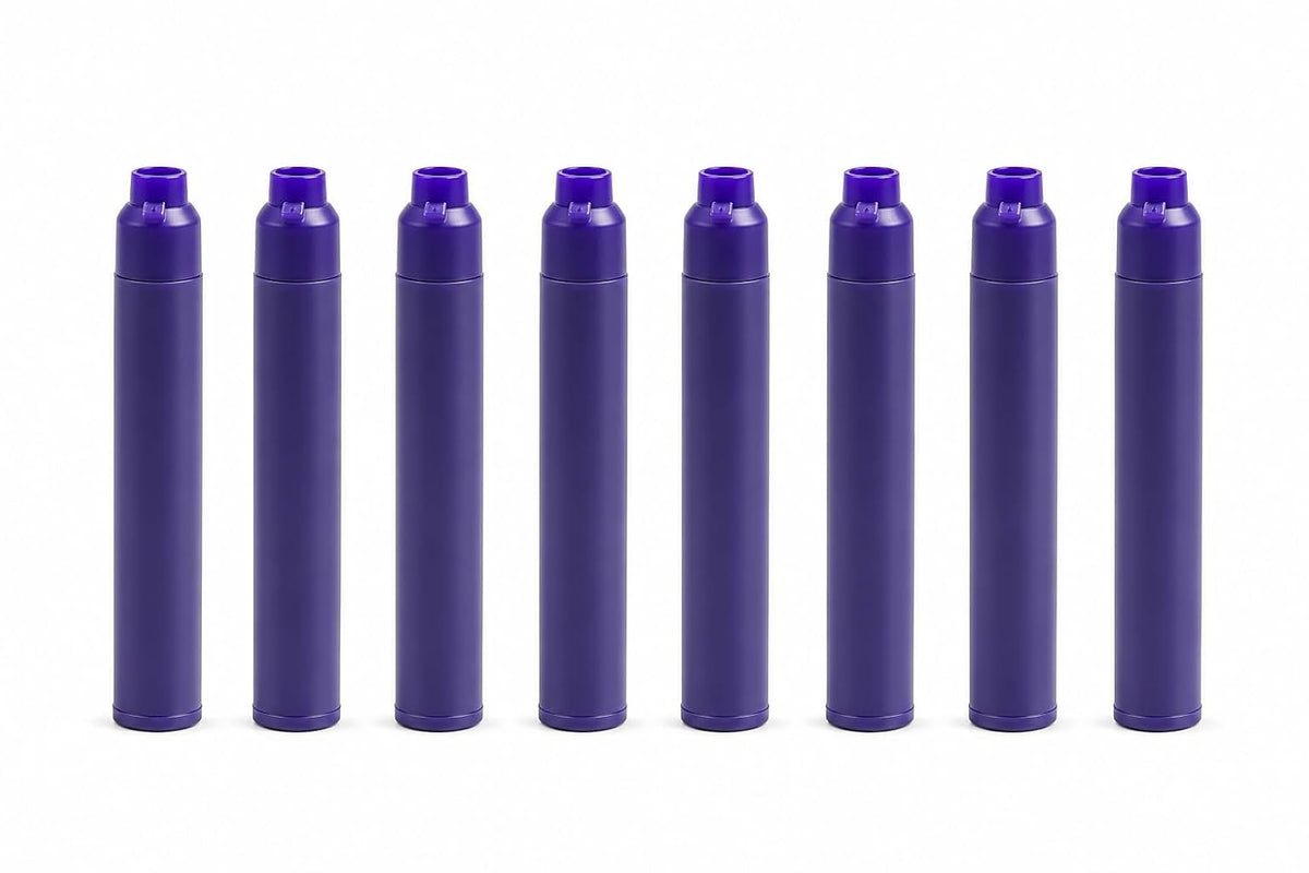 MELLO Universal Standard Fountain Pen Ink Cartridges – Purple Ink | Pack of 8 | Fountain Pen Ink Refill | Smooth Writing Ink Cartridges for Journal, School & Office Use | Standard International Size