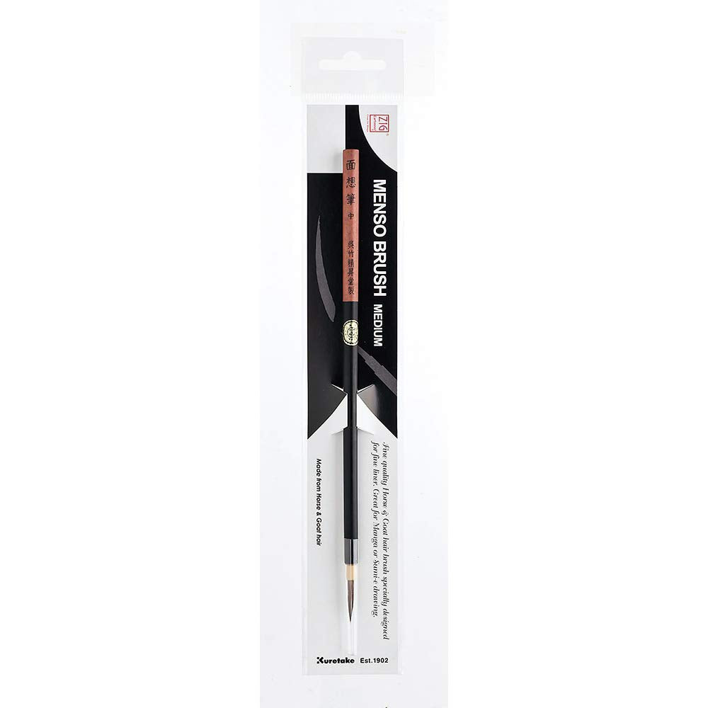 Zig KURETAKE GANSAI TAMBI OPAL COLORS 6 COLORS SET CARTOONIST MENSO BRUSH Medium NATURAL HAIR