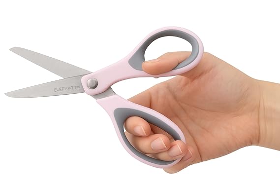 Elephant OFU-1170 Autolock Stainless Steel Scissor with Soft Grip Handle | Precision Sharp Blades for Paper, Cardboard & Craft Use | Ergonomic Non-Slip Handle | Ideal for Office, School & Home Use