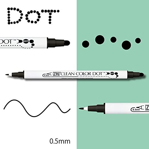 Kuretake ZIG Twin Marker BLACK 4 Assortment set for Hand Lettering, Calligraphy Art, Illustration, Journaling, Cartooning, AP- Certificated, Made in Japan ( Zig Kuretake Special Set )