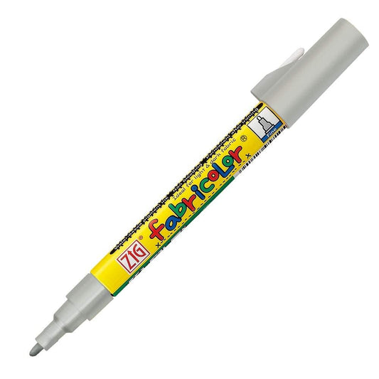 Gently Used [Zig KURETAKE Fabricolor Fabric Marker PFC-20 Silver 2mm , Permanent on Fabrics After Ironing Multipurpose Ideal for Beginners Students ] – Value Deal , Fully Functional , Tested & Working .
