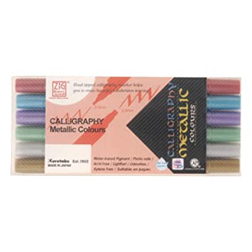 ZIG MEMORY SYSTEM CALLIGRAPHY Metallic Colours 6 colors set