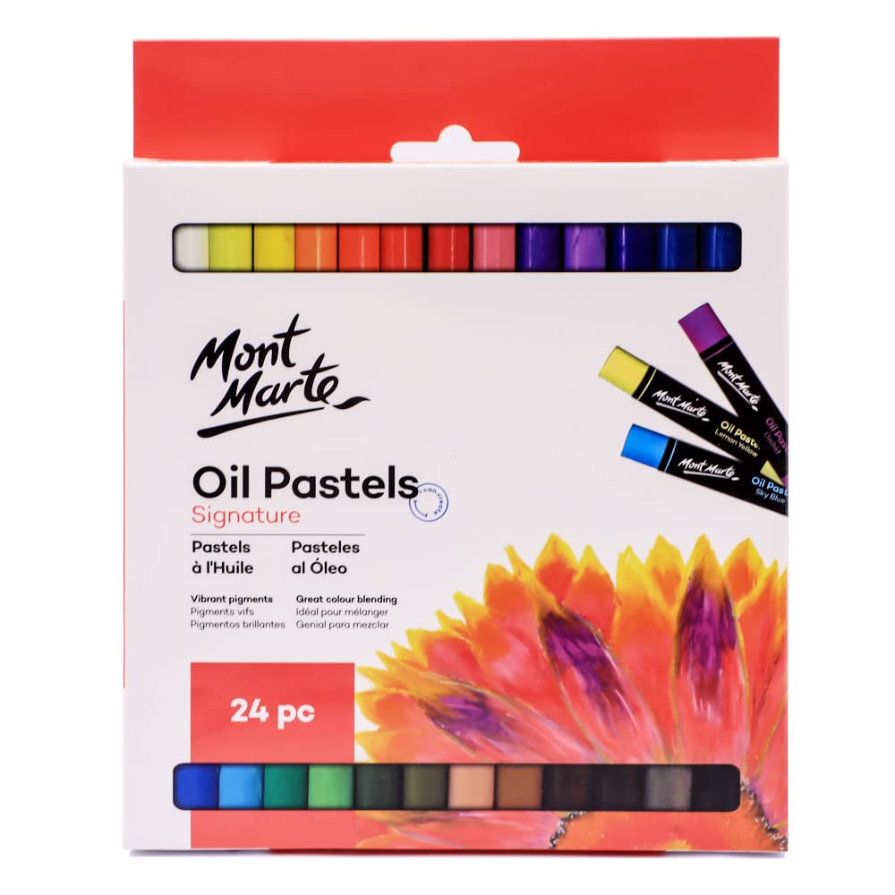 Mont Marte Oil Pastels - 24 Shades (Multicolor)