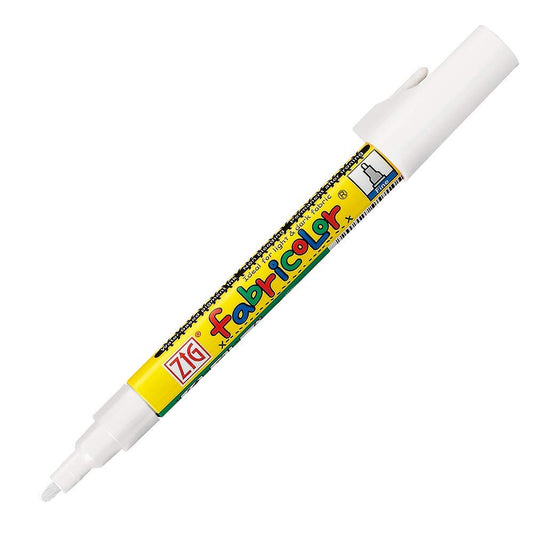 Gently Used [Zig Fabricolor Fabric Marker PFC-20 White 2mm Tip, Permanent on Fabrics After Ironing Multipurpose Permanent Marker for everyone] – Value Deal , Fully Functional , Tested & Working .