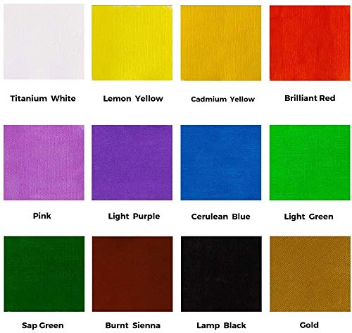 Mont Marte Fabric Paint Set 12Pc X 20Ml, Assorted