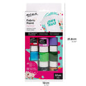 Mont Marte Fabric Paint Set 12Pc X 20Ml, Assorted