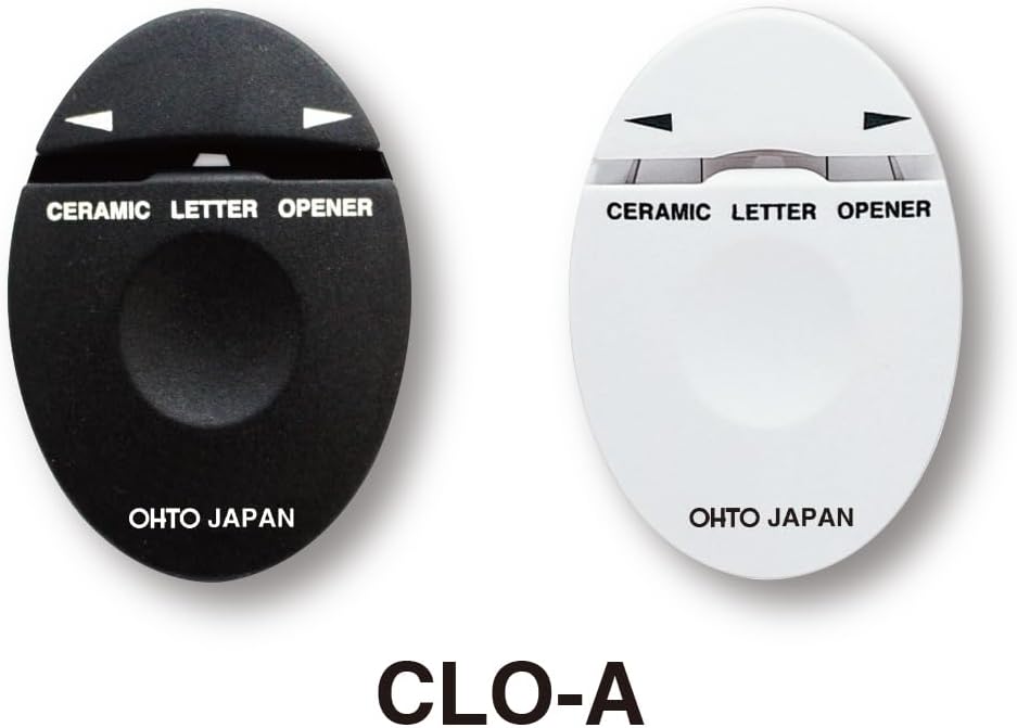 OHTO CORO Ceramic Letter Opener, BLACK | Compact Envelope Cutter with Concealed Ceramic Blade, Safe Mail Opener for Home, Office & Business Use | Made in Japan