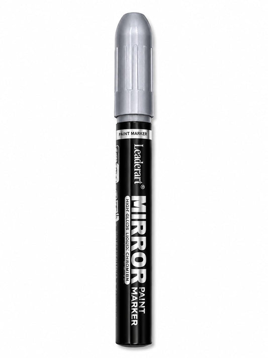 Mirror Paint Marker Silver | Pack of 10 | 4.5mm Bullet Tip | High Gloss Liquid Chrome Metallic Paint Marker | Waterproof for Metal, Glass, Ceramic, Plastic & DIY Crafts. Made in Malaysia