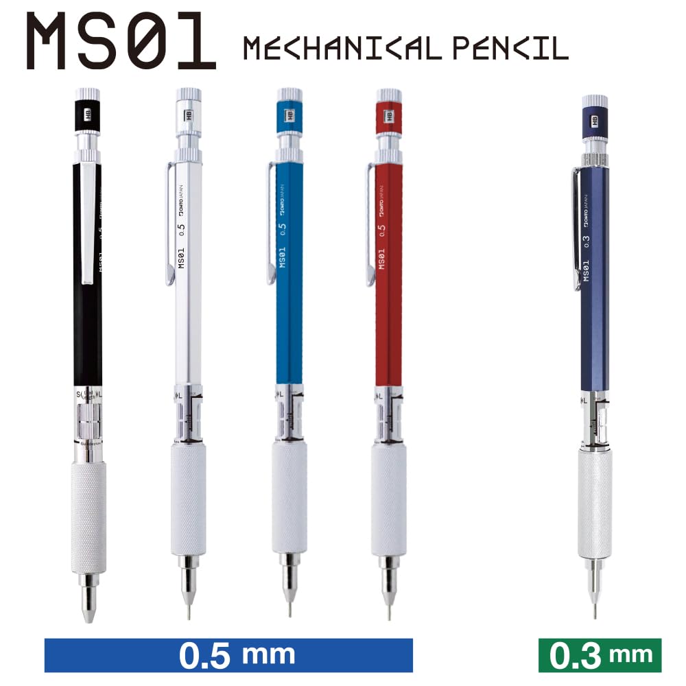 OHTO MS01 Mechanical Pencil 0.5mm Blue Color Drafting Pencil with Customizable Lead Length, Durable Metal Build, Ergonomic Grip and Versatile Design for Professionals and Artists. AP-Certified Japan