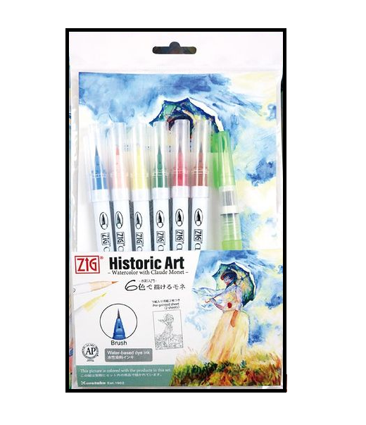 Zig Kuretake CLAUDE MONET Historic Art Watercolor Set