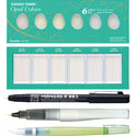 ZIG Special Illustration Set GANSAI TAMBI Opal 6colors Micron Pen 003, BRUSH2O Medium & Wink of Stella Brush Glitter for Manga Drawing Lettering & Calligraphy Professional Artist Quality Made in Japan