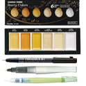 ZIG Special Illustration Set GANSAI TAMBI Starry 6colors Micron Pen 01,BRUSH2O Medium & Wink of Stella Brush Glitter for Manga Drawing Lettering & Calligraphy Professional Artist Quality Made in Japan