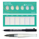 Zig Special Illustration Set [GANSAI TAMBI Opal 6 colors set] Micron Pen 03 & Wink of Stella Brush Glitter Clear for Manga Drawing Lettering & Calligraphy Professional Artist Quality Made in Japan