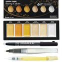 ZIG Special Illustration Set GANSAI TAMBI Starry 6colors Micron Pen 02,BRUSH2O Detailer,Wink of Stella Brush Glitter for Manga Drawing Lettering & Calligraphy Professional Artist Quality Made in Japan.