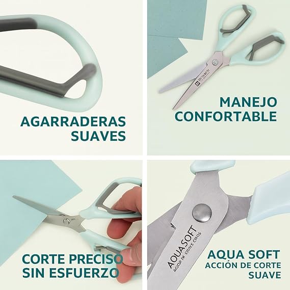 Elephant OFU-2165 Stainless Steel Scissor with Soft Grip Handle | Precision Sharp Blades for Paper, Cardboard & Craft Use | Ergonomic Non-Slip Handle | Ideal for Office, School & Home Use
