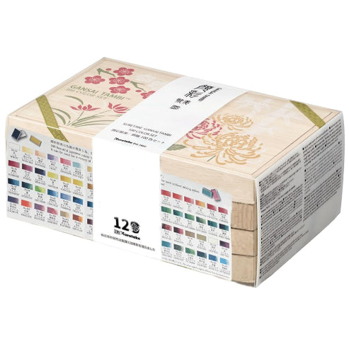 Kuretake GANSAI TAMBI 100-Color Set – Professional Gouache Watercolor Paints in Elegant Wooden Box, AP-Certified, Ideal for Artists, Crafters, and Creative Projects. Made in Japan