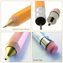 OHTO WN01 Wooden Mechanical Pencil 0.5mm Blue, Japanese Hexagonal Wood Barrel, Refillable Lead Pencil with Eraser for Writing, Sketching, Drawing, School & Office